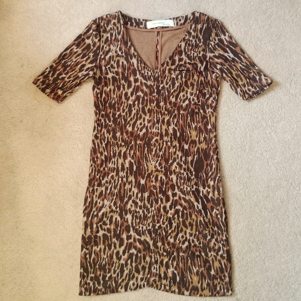 Zara Knit Leopard Dress